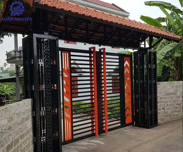 Cửa cổng sắt 2 cánh nhà biệt thự đẹp
