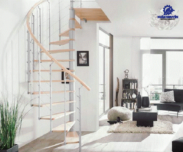 Cầu thang xoắn ốc hiện đại, sang trọng