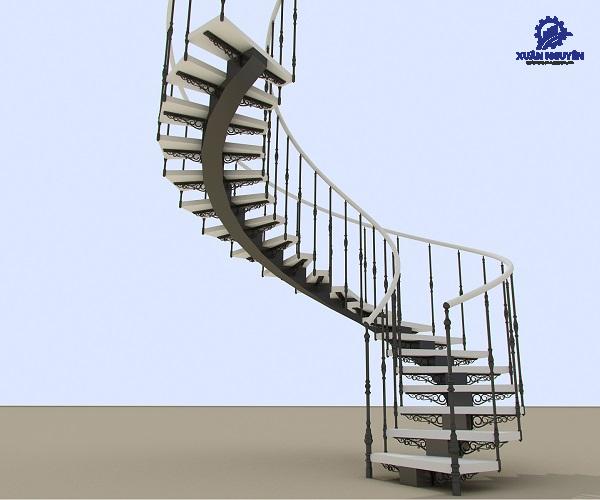 Cầu thang xoắn ốc đơn giản đẹp